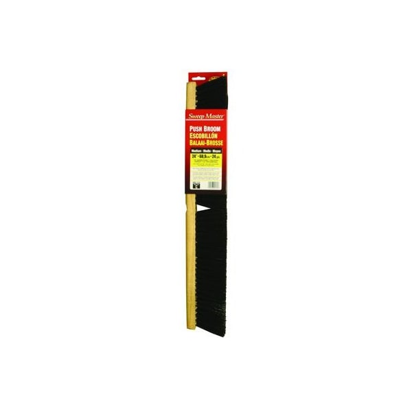 BROOM PUSH BLACK POLYSTAR 24"